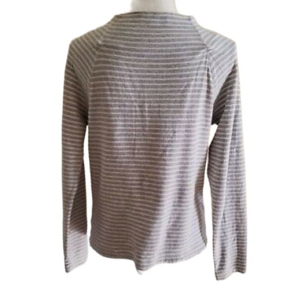 Standard James Perse Women Gray Stripe Cowl Neck Top Size 1 - Picture 3 of 7